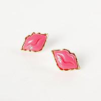 stud earrings simulated diamond alloy sexy pink jewelry 2pcs