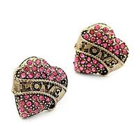 Stud Earrings Simulated Diamond Alloy Heart Fashion Heart Jewelry Daily