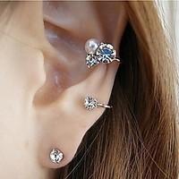 Stud Earrings Alloy Rhinestone Simulated Diamond Silver Golden Jewelry Wedding Party Daily Casual Sports