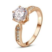 Statement Rings Crystal Simulated Diamond Alloy Classic Fashion Silver Golden Jewelry Wedding Party 1pc