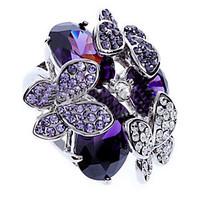 Statement Rings Zircon Cubic Zirconia Simulated Diamond Alloy Fashion Purple Jewelry Party 1pc