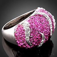 Statement Rings Alloy Cubic Zirconia Simulated Diamond Fashion Screen Color Jewelry Party 1pc