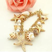 starfish shell alloy cowry bracelet chain link bracelets daily casual  ...