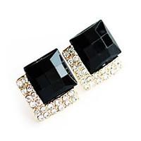 stud earrings sapphire black gemstone gemstone simulated diamond alloy ...