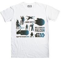 star wars the force awakens t shirt blue heroes