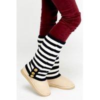 Stripe Ribbed Knit Boots Socks