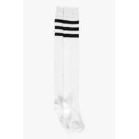 Stripe Top Knee High Socks - white