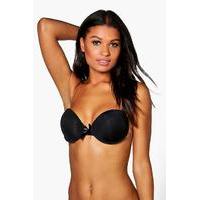 Strapless Bow Front Bra With Clear Strap - black