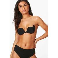 Stick On Strapless Front Fasten Bra - black