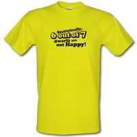 Statistically 6 Out Of 7 Dwarfs Are Not Happy! male t-shirt.