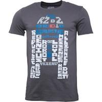 Star Wars R2D2 Text Body Mens T-Shirt Charcoal