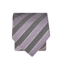 steel and lilac stripe 100 silk tie