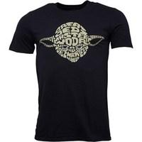 Star Wars Yoda Text Mens T-Shirt Black