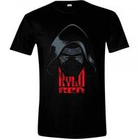 Star Wars VII Mens The Force Awakens Kylo Ren Mask Large Black T-Shirt