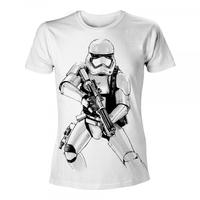 Star Wars VII Mens The Force Awakens Stormtrooper Sketch Small White T-Shirt