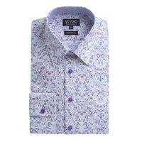 Studio Mulberry Print Tailored Fit Shirt 18.5 Mulberry