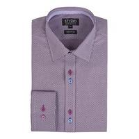 Studio Berry Dobby Check Tailored Fit Shirt 15 BERRY