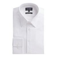 Studio Limited Edition White Jacquard Tailored Fit Shirt 15.5 White