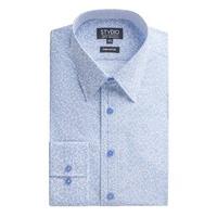 studio light blue swirl floral print tailored fit shirt 15 light blue