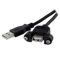 startechcom 3 ft panel mount usb cable a to a fm