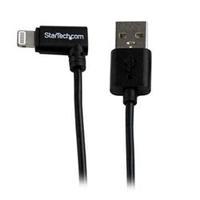 StarTech.com 1m (3ft) Angled Black Apple 8-pin Lightning Connector to USB Cable for iPhone iPod iPad