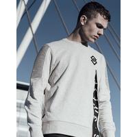 st mojoris exposed zip panel sweatshirt in light grey marl saint sinne ...