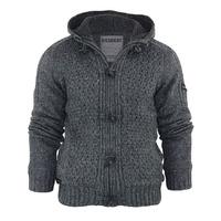 stella sherpa lined knitted cardigan in charcoal dissident