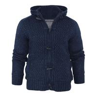 Stella Sherpa Lined Knitted Cardigan in Dark Navy - Dissident