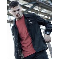 st jacob shower resistant coach jacket in black saint sinner