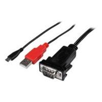 StarTech.com Micro USB to RS232 DB9 Serial Adapter Cable for Android with USB Charging - M/M