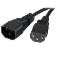 StarTech.com 3 ft 14AWG Computer Power Cord Extension - C14 to C13 Power Cable