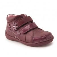 Start-rite Super Soft Lily, Wine Leather/Patent Girls Riptape Boots