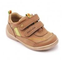 start rite super soft leo light brown leather boys riptape casual shoe ...