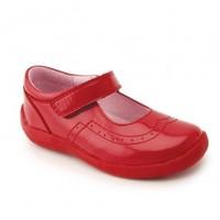 Start-rite Super Soft Alice, Red Patent Girls Riptape First Walking Casual Shoes