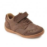 Start-rite Super Soft Hugo, Brown Leather Boys Riptape First Walking Casual Shoes