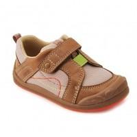 Start-rite Super Soft Dune Bug, Brown Leather/Mesh Boys Riptape First Walking Shoes