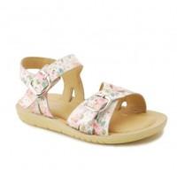 start rite soft harper whitepink floral leather girls buckle sandals