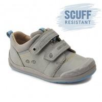 Start-rite Super Soft Beetlebug, Grey Leather Boys Riptape First Walking Shoes