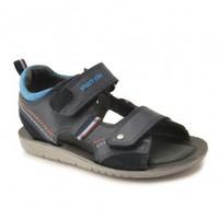 start rite soft caleb navy blue leather boys riptape sandals