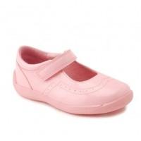 Start-rite Super Soft Alice, Pale Pink Patent Girls Riptape First Walking Shoes