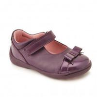 Start-rite Super Soft Bow, Purple Leather/Patent Girls First Walking Shoes