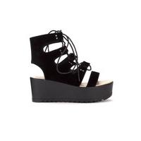 Strappy Lace Up Platform Sandal - Size: UK 8