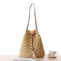 STYLE-CICIWomen-Casual-Straw-Shoulder Bag-White / Beige / Green / Yellow / Brown