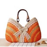 STYLE-CICIWomen-Casual-Straw-Tote-Blue / Green / Orange / Fuchsia