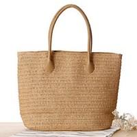 style cici women casual straw tote white beige green brown