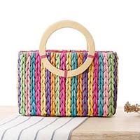 STYLE-CICI Women Straw Tote Multi-color-36432953476