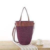 STYLE-CICI Women Straw Tote Beige / Purple / Brown / Gray-534775556623