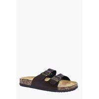 strap faux leather sandal brown