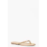 stud detail flip flop tan