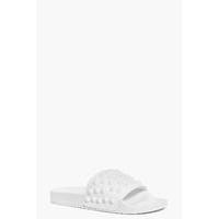 Studded Slider - white